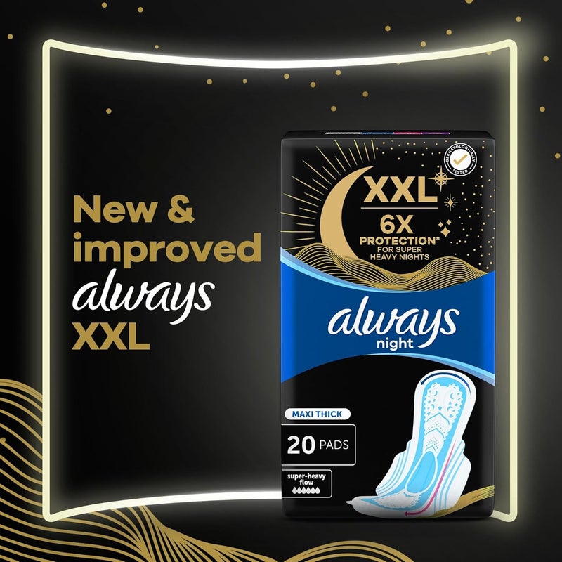 Always Pads Maxi Thick XXL for Super Heavy Night 20 Sanitary Pads - Image 2